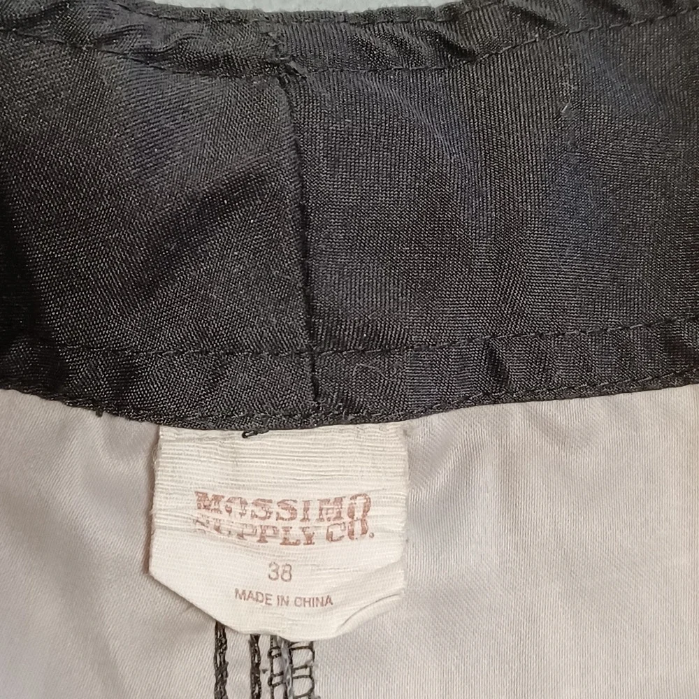 Mossimo Supply Co Mens Plaid‎ Board Shorts Black White Size 38 Cargo Pocket Swim